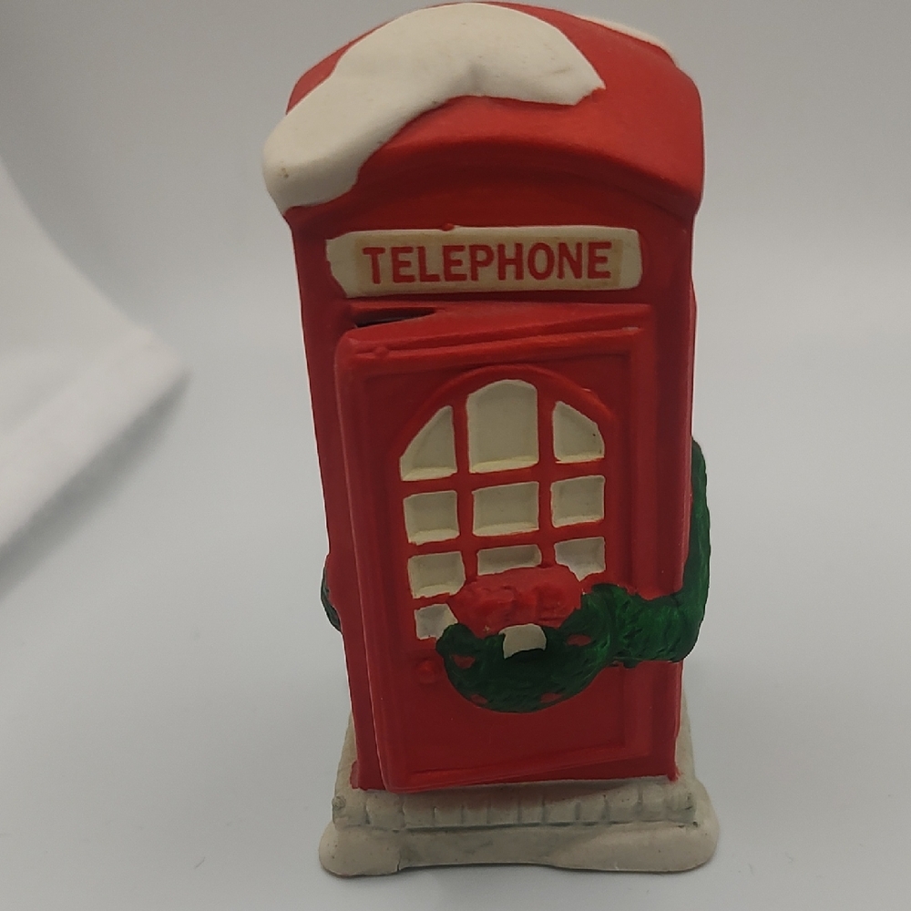 Festive Noma Red Telephone Booth Christmas 🎄 Holiday Decor 1995